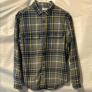 Men’s Old Navy Gray and Blue Plaid Flannel Shirt